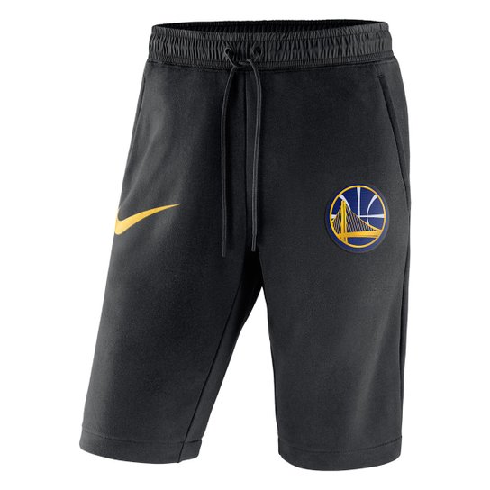 Bermuda Golden State Warriors Nike NBA Masculina - Preto+Amarelo