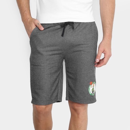 Bermuda Moletom NBA Boston Celtics Masculina - Chumbo