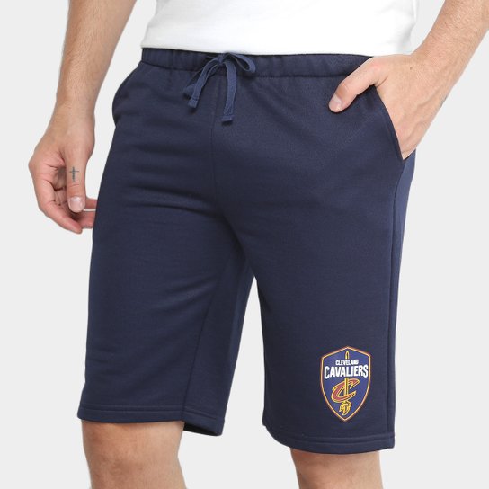 Bermuda Moletom NBA Cleveland Cavaliers Masculina - Marinho