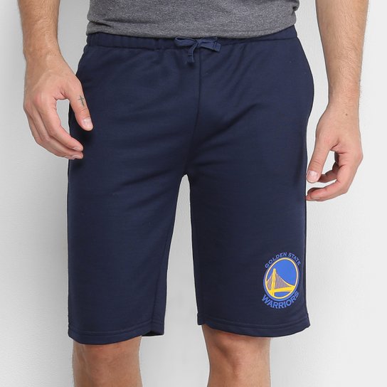 Bermuda Moletom NBA Golden State Warriors Masculina - Marinho