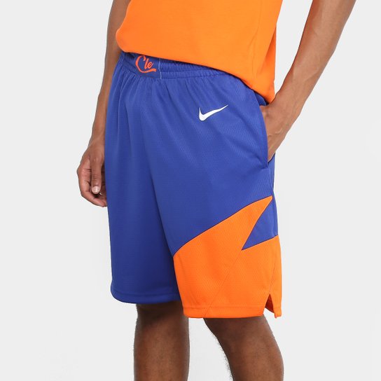 Bermuda NBA Cleveland Cavaliers Nike City Edition Swingman Masculina - Azul+Branco