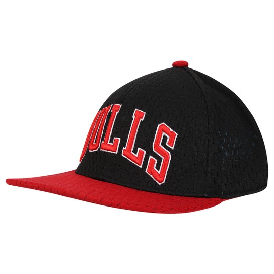 Boné Adidas Originals NBA Mesh Chicago Bulls - Preto+Vermelho