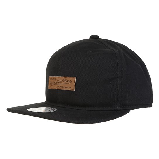 Boné Mitchell & Ness Ballpack Aba Reta - Preto