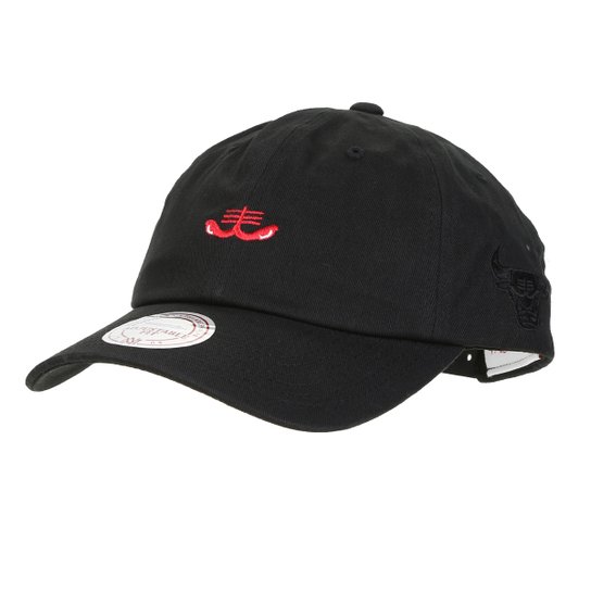 Boné Mitchell & Ness NBA Chicago Bulls Eleme Dad Hat Sna Aba Curva - Preto+Vermelho