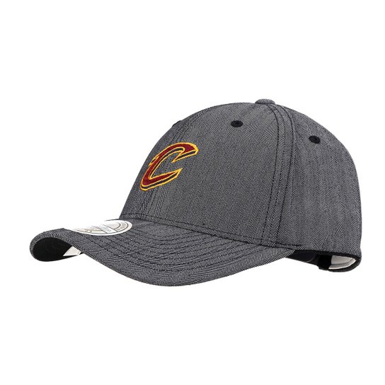 Boné Mitchell & Ness NBA Cleveland Cavaliers Aba Curva Logo - Cinza