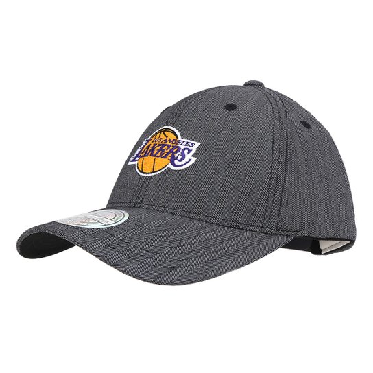 Boné Mitchell & Ness NBA Los Angeles Lakers Aba Curva - Cinza