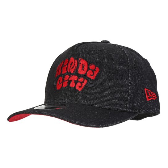 Boné New Era NBA Chicago Bulls Aba Curva - Preto
