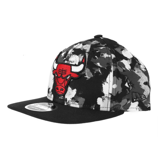 Boné New Era NBA Chicago Bulls Aba Reta Champions - Preto+Cinza