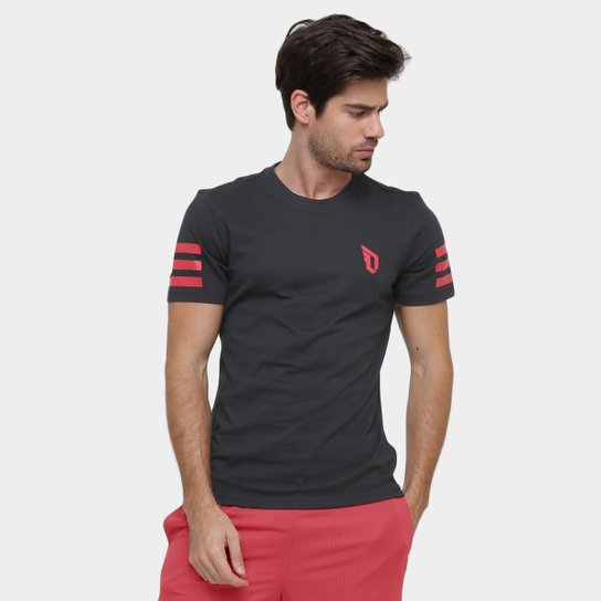 Camiseta Adidas Damian Lillard Stripe - Preto