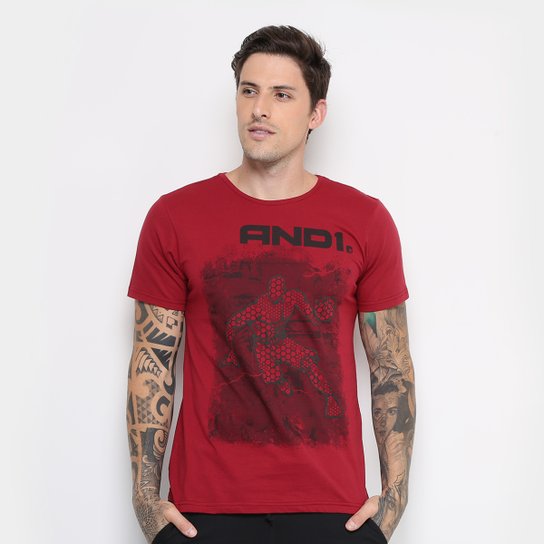 Camiseta And1 Comic Player Masculina - Bordô