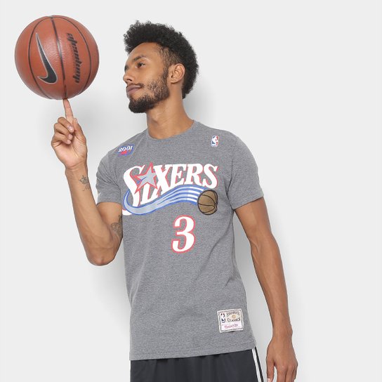 Camiseta Mitchell & Ness NBA Scottie Pippen Masculina - Cinza
