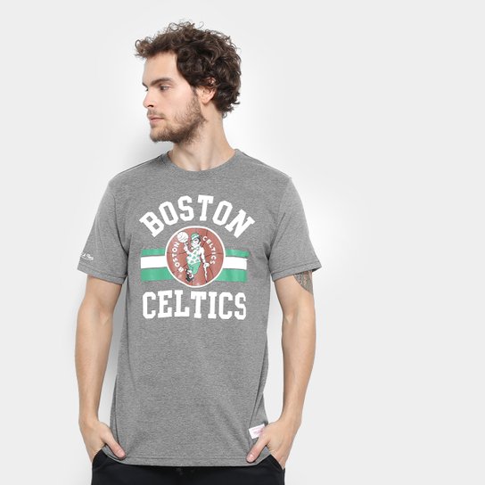 Camiseta NBA Boston Celtics Mitchell & Ness Masculina - Cinza