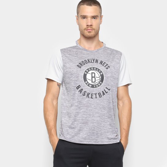 Camiseta NBA Brooklyn Nets 17 Fio Tinto Mesh Masculina - Mescla