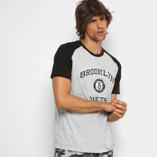 Camiseta NBA Brooklyn Nets 17 Masculina - Cinza+Preto