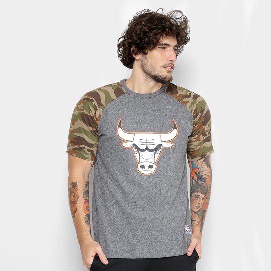 Camiseta NBA Chicago Bulls ESP Militar Masculina - Grafite