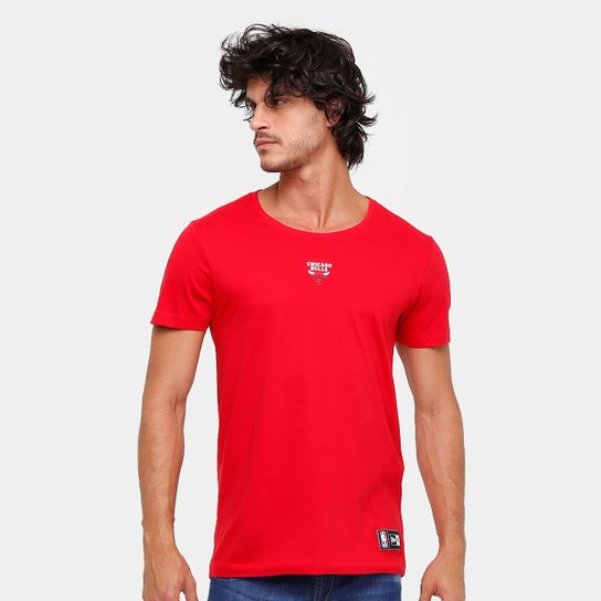 Camiseta NBA Chicago Bulls New Era Mini Logo Masculina - Vermelho