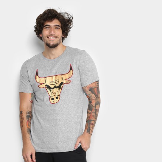 Camiseta NBA Chicago Bulls Wool Court Masculina - Cinza