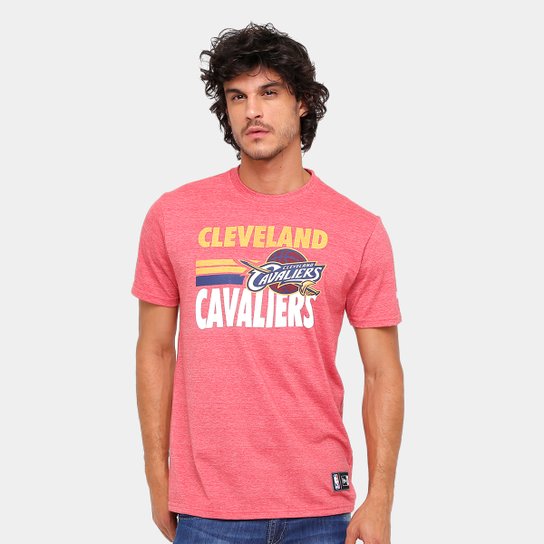 Camiseta NBA Cleveland Cavaliers New Era 15 Melange - Vermelho Claro