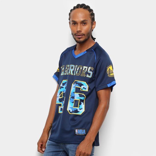 Camiseta NBA Golden State Warriors Futebol Americano 17 Masculina - Marinho+Azul