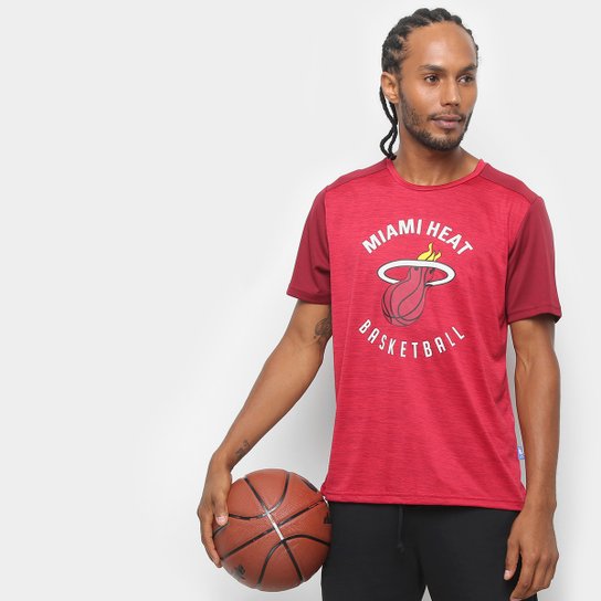 Camiseta NBA Miami Fio Tinto Mesh 17 Masculina - Bordô