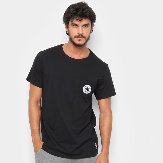 Camiseta NBA Pocket Logo Toronto Raptors Masculina - Preto