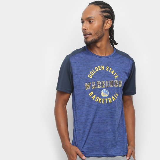 Camiseta NBA Warriors Fio Tinto Mesh 17 Masculina - Marinho+Cinza