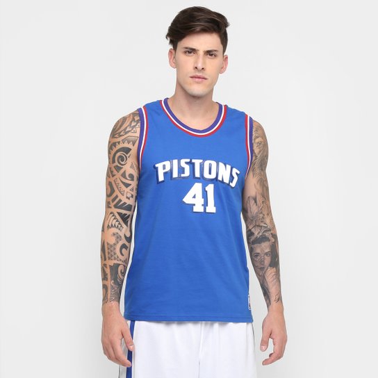 Camiseta Regata Retrô NBA Pistons - Azul
