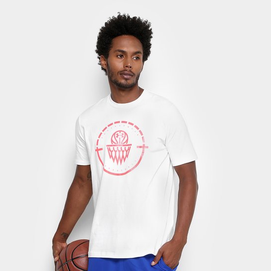 Camiseta Under Armour Center Court Masculina - Branco+Vermelho