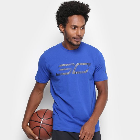 Camiseta Under Armour SC30 Logo Masculina - Azul Royal