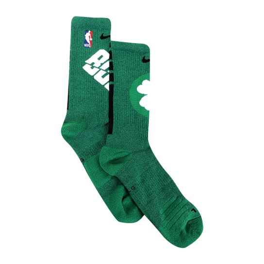 Meia Nike NBA Cano Alto Boston Celtics Elite Crew - Verde+Branco