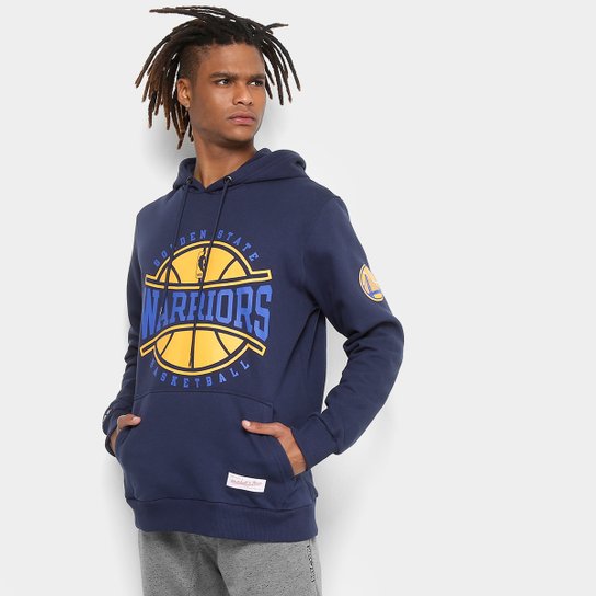 Moletom Mitchell & Ness NBA Golden State Warriors II Masculino - Marinho