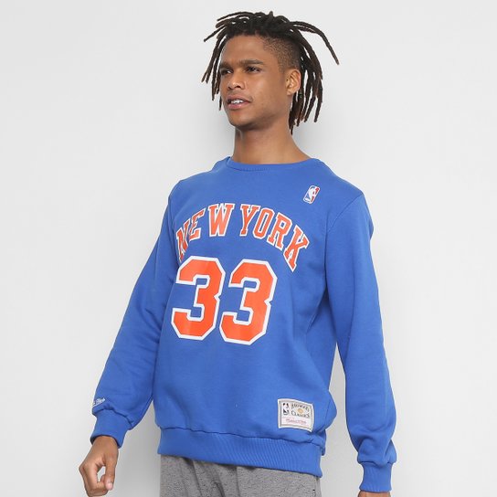 Moletom Mitchell & Ness NBA New York Knicks 33 Masculino - Azul Royal