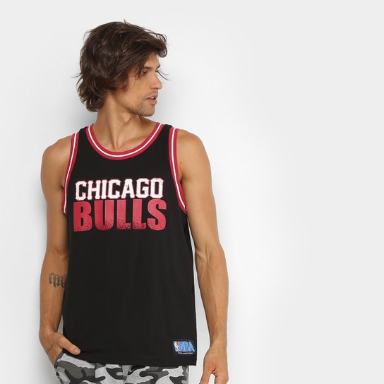 Regata NBA Chicago Bulls 17 Retilínea Masculina - Preto