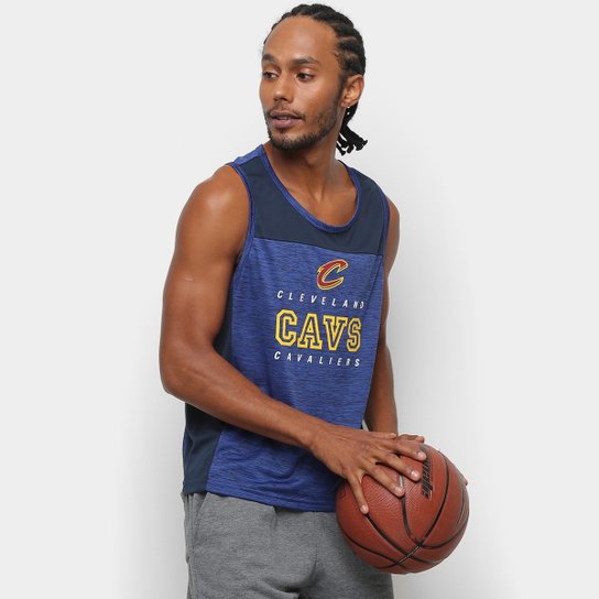 Regata NBA Cleveland Cavaliers 17 Fio Tinto Mesh Masculina - Marinho+Cinza