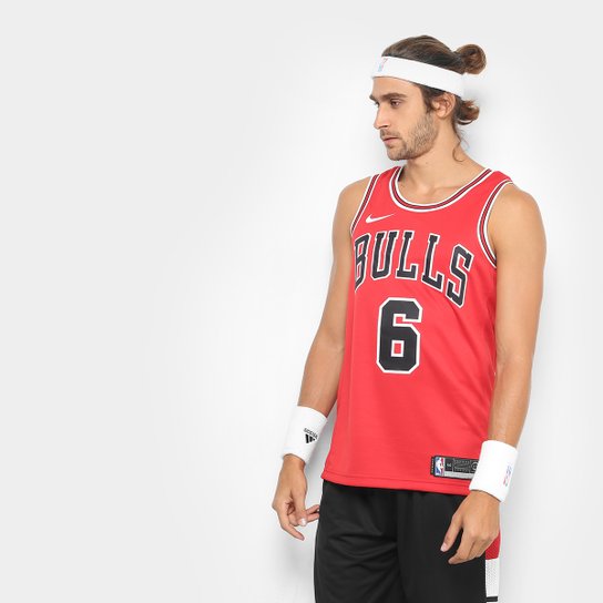 Regata Swingman NBA Chicago Bulls Felício 6 Nike Road - Vermelho