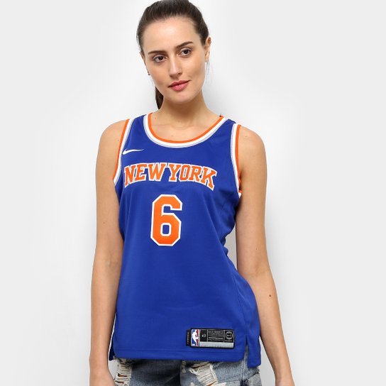 Regata Swingman NBA New York Knicks Kristaps Porziņģis Nike Feminina - Azul