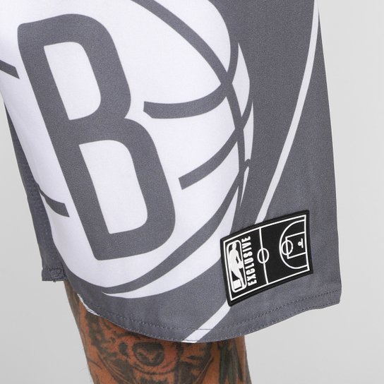 Bermuda NBA Brooklyn Nets Maxi Logo Masculina
