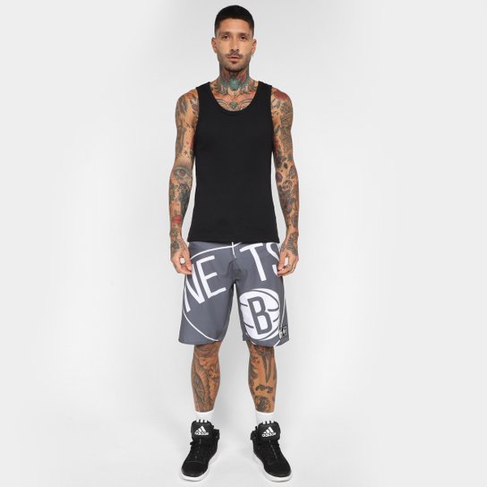 Bermuda NBA Brooklyn Nets Maxi Logo Masculina