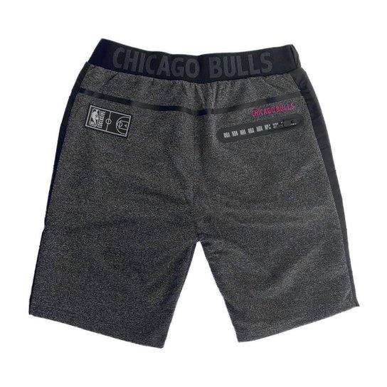Bermuda Sintetica NBA Chicago Bulls Patch Emborrachado Cinza