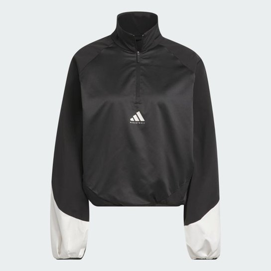 Blusa Meio Zíper Basketball Pullover Adidas Feminino