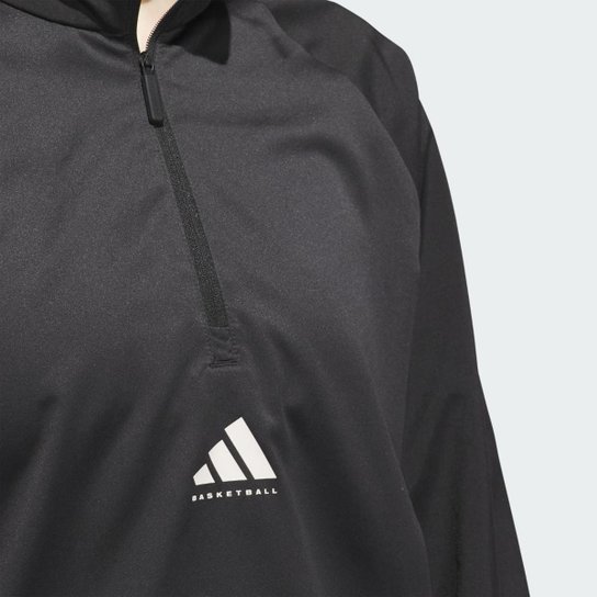 Blusa Meio Zíper Basketball Pullover Adidas Feminino