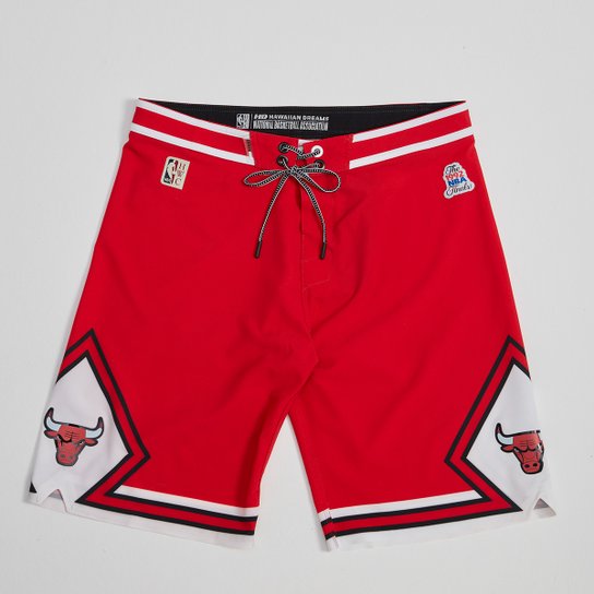 Boardshort NBA Chicago Bulls Mitchell & Ness Subli Masculino - Vermelho