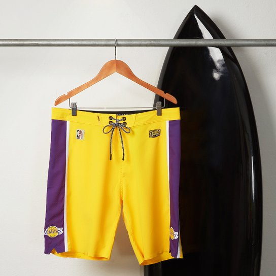 Boardshort NBA Los Angeles Lakers Mitchell & Ness Subli Masculino