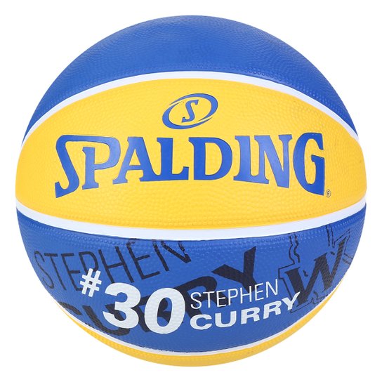 Bola de Baquete Spalding NBA Stephen Curry 30 - Amarelo+Azul