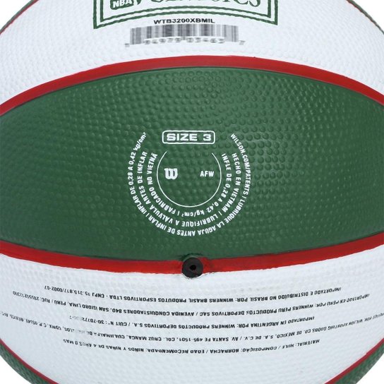 Bola de Basquete Wilson Mini NBA Team Retro Bucks 3