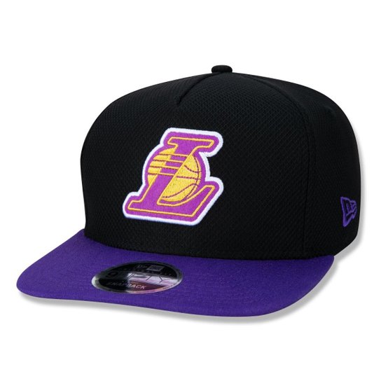 BONE 9FIFTY ORIGINAL FIT A-FRAME SNAPBACK ABA RETA NBA LOS ANGELES LAKERS CORE PRETO NEW ERA