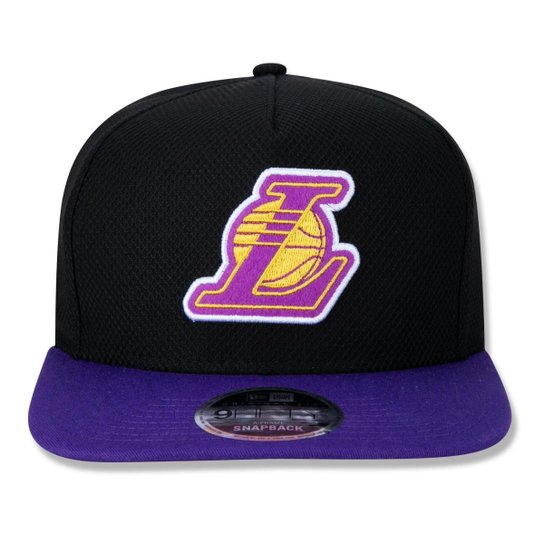BONE 9FIFTY ORIGINAL FIT A-FRAME SNAPBACK ABA RETA NBA LOS ANGELES LAKERS CORE PRETO NEW ERA
