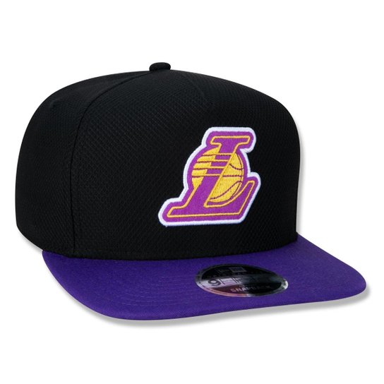 BONE 9FIFTY ORIGINAL FIT A-FRAME SNAPBACK ABA RETA NBA LOS ANGELES LAKERS CORE PRETO NEW ERA