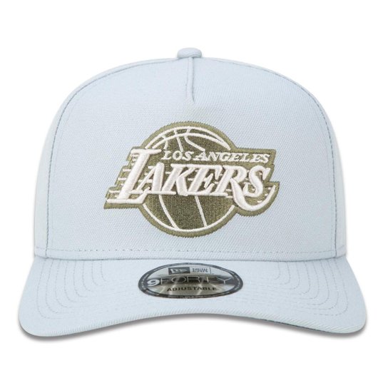 BONE 9FORTY A-FRAME LOS ANGELES LAKERS NBA ABA CURVA SNAPBACK CINZA NEW ERA