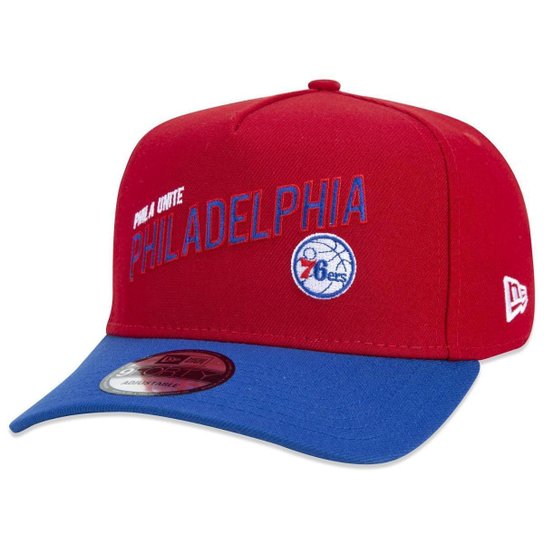 BONE 9FORTY A-FRAME SNAPBACK NBA PHILADELPHIA 76ERS CORE ABA CURVA VERMELHO VERMELHO NEW ERA